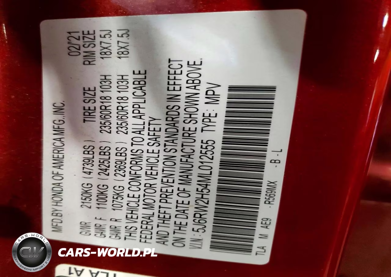2021 Honda Cr-V Ex VIN:5J6RW2H54ML012555 - 13