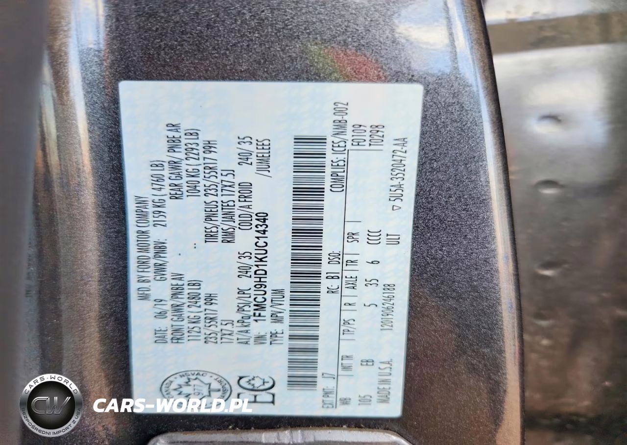 2019 Ford Escape Sel VIN:1FMCU9HD1KUC14340 - 13