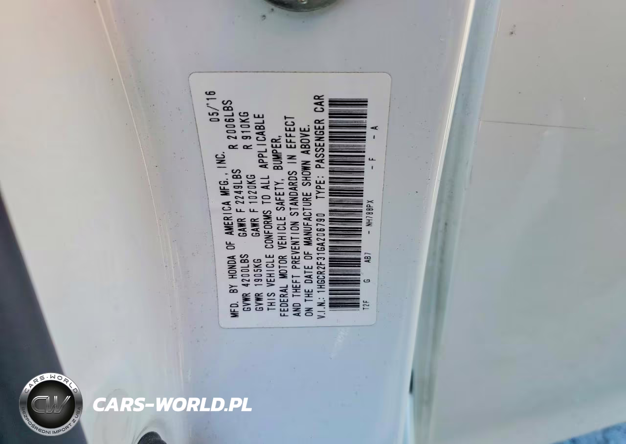 2016 Honda Accord Lx VIN:1HGCR2F31GA206790 - 12