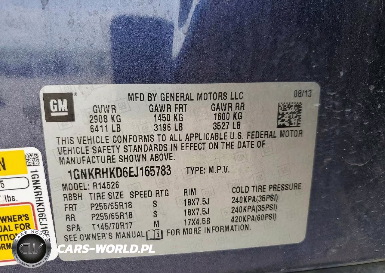 2014 Chevrolet Traverse Lt VIN:1GNKRHKD6EJ165783 - 13