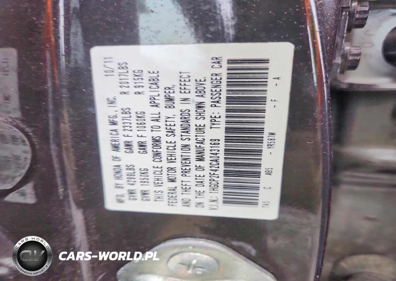 2012 Honda Accord Lxp VIN:1HGCP2F42CA043169 - 13