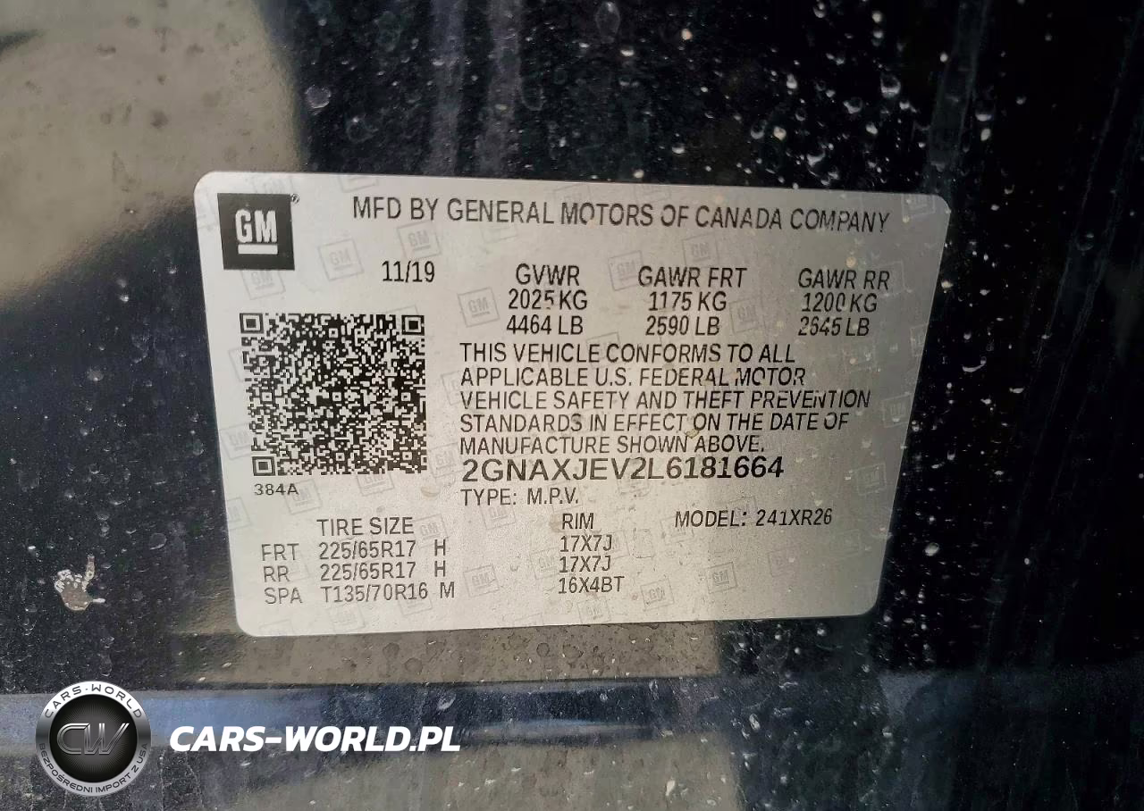 2020 Chevrolet Equinox Lt VIN:2GNAXJEV2L6181664 - 13