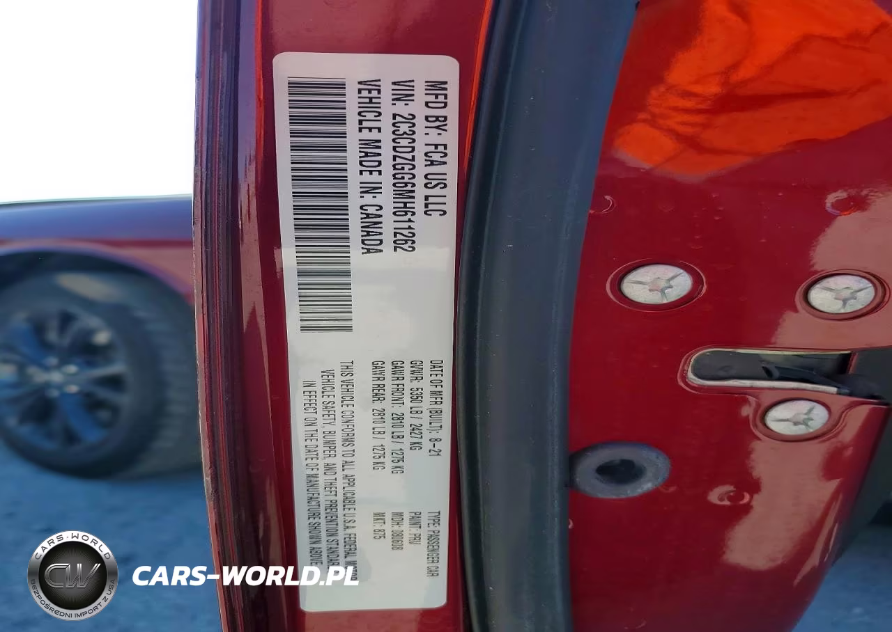2021 Dodge Challenger Sxt VIN:2C3CDZGG6MH611262 - 12