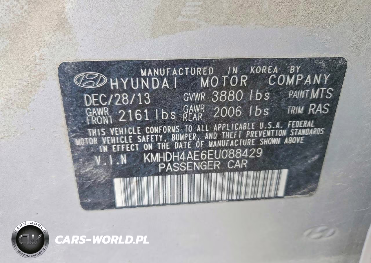 2014 Hyundai Elantra Limited VIN:KMHDH4AE6EU088429 - 12