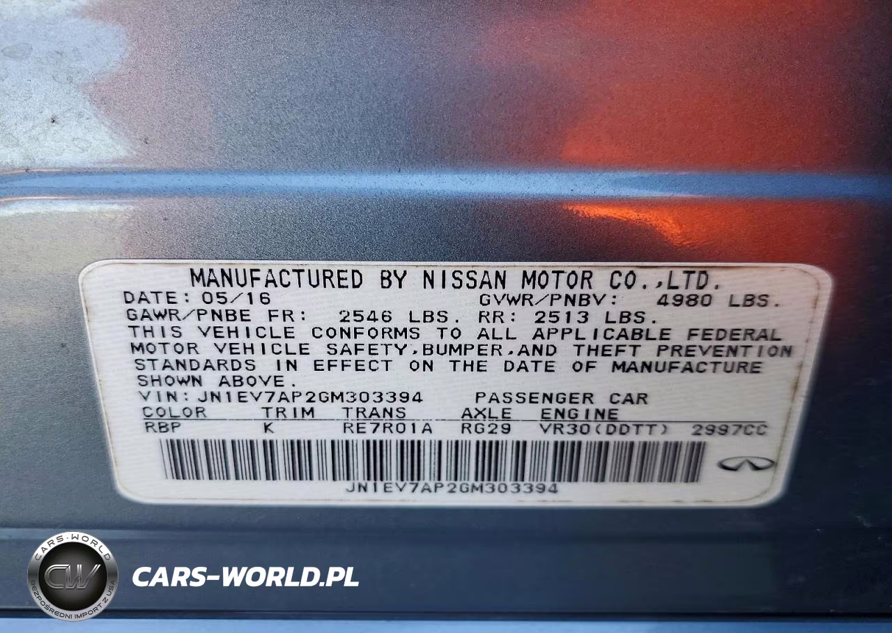 2016 Infiniti Q50 3.0T Premium VIN:JN1EV7AP2GM303394 - 12