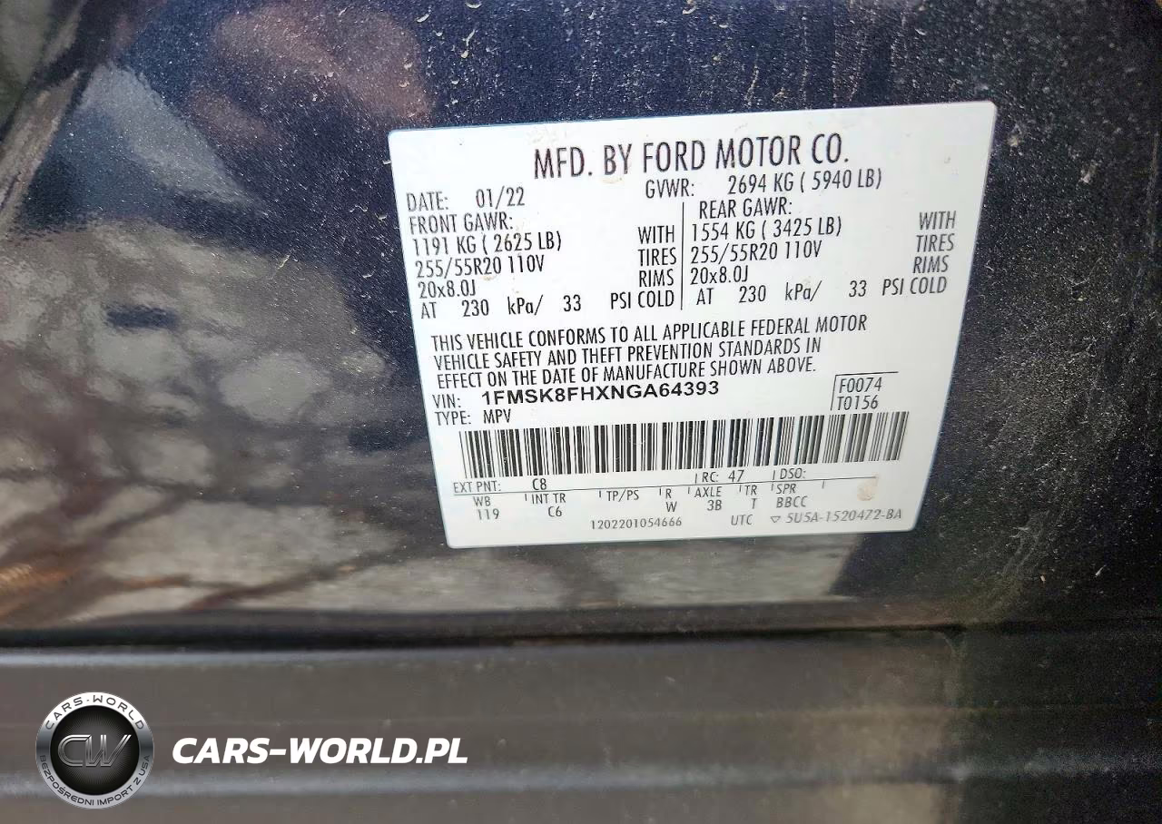 2022 Ford Explorer Limited VIN:1FMSK8FHXNGA64393 - 14