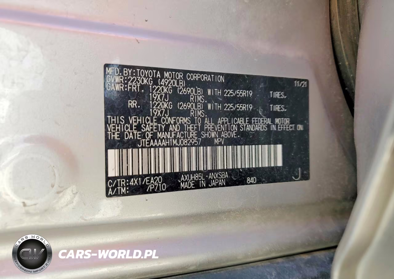 2021 Toyota Venza Limited VIN:JTEAAAAH1MJ082957 - 13