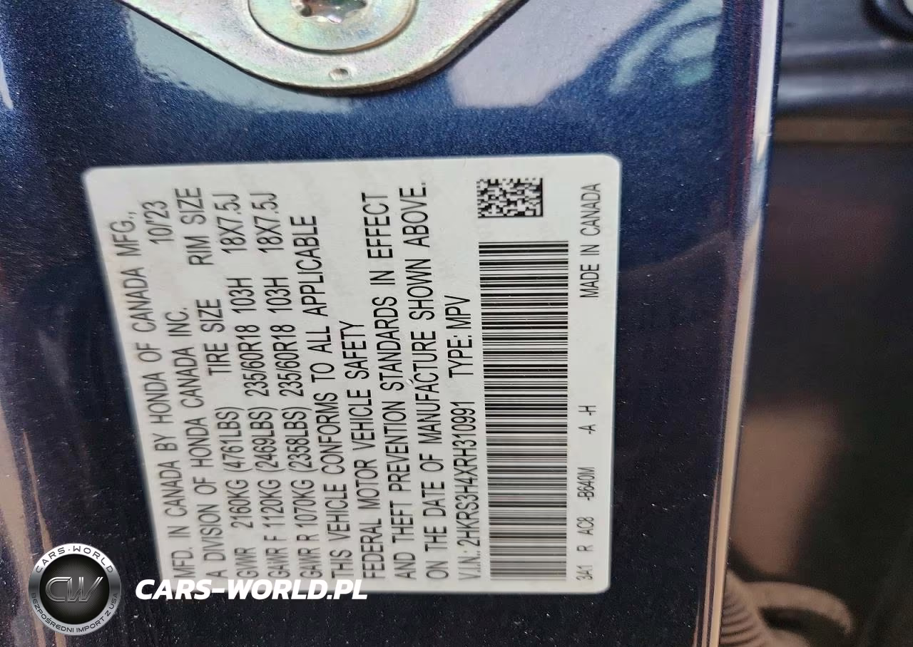2024 Honda Cr-V VIN:2HKRS3H4XRH310991 - 13