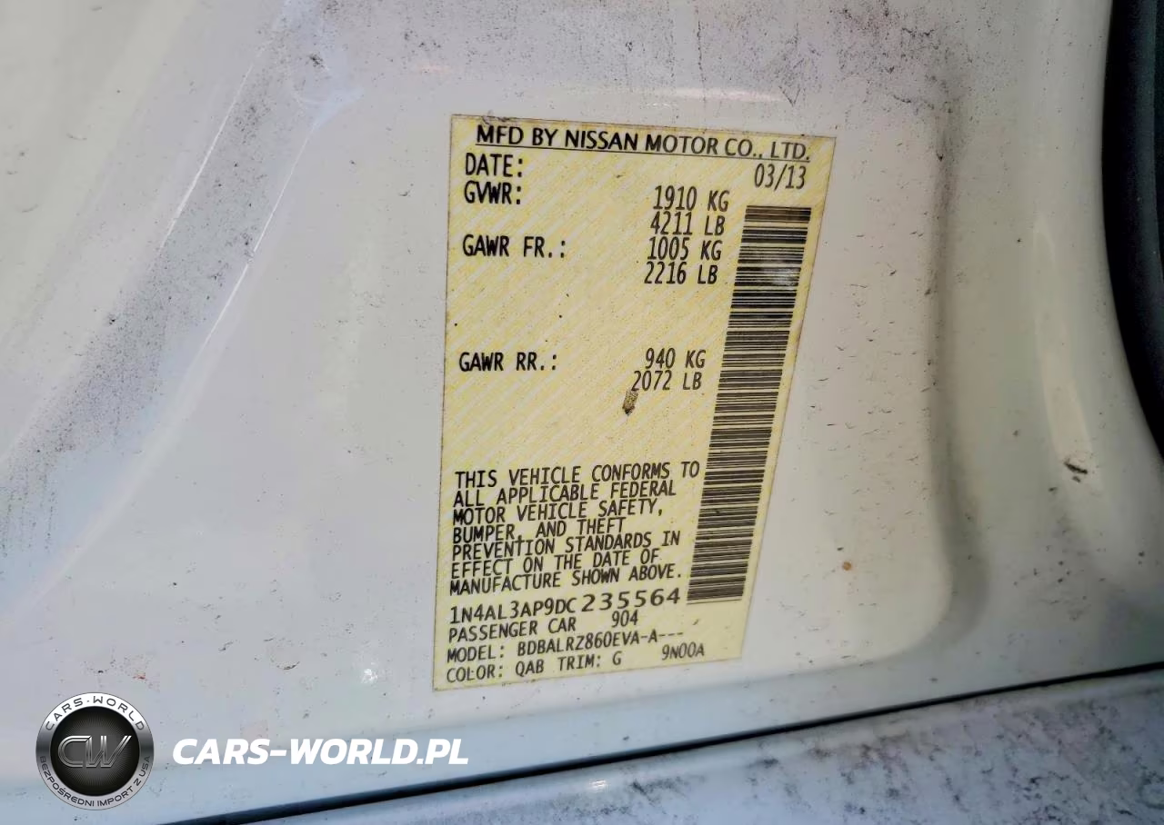 2013 Nissan Altima 2.5 VIN:1N4AL3AP9DC235564 - 12