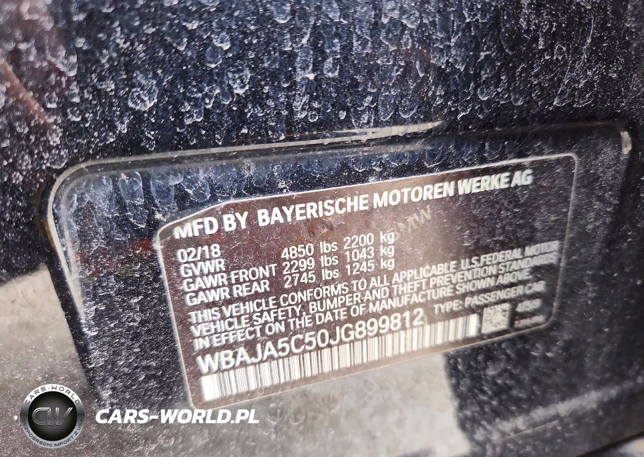 2018 BMW 530 I VIN:WBAJA5C50JG899812 - 12