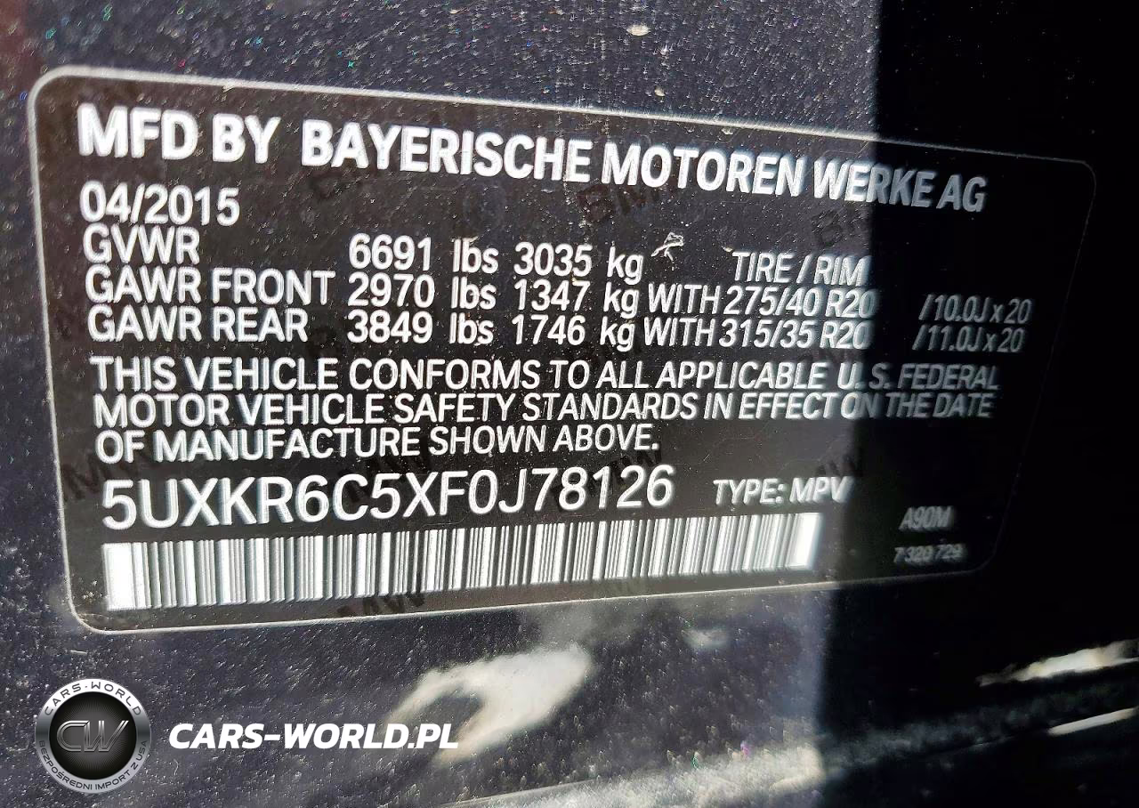 2015 BMW X5 xDrive50I VIN:5UXKR6C5XF0J78126 - 13