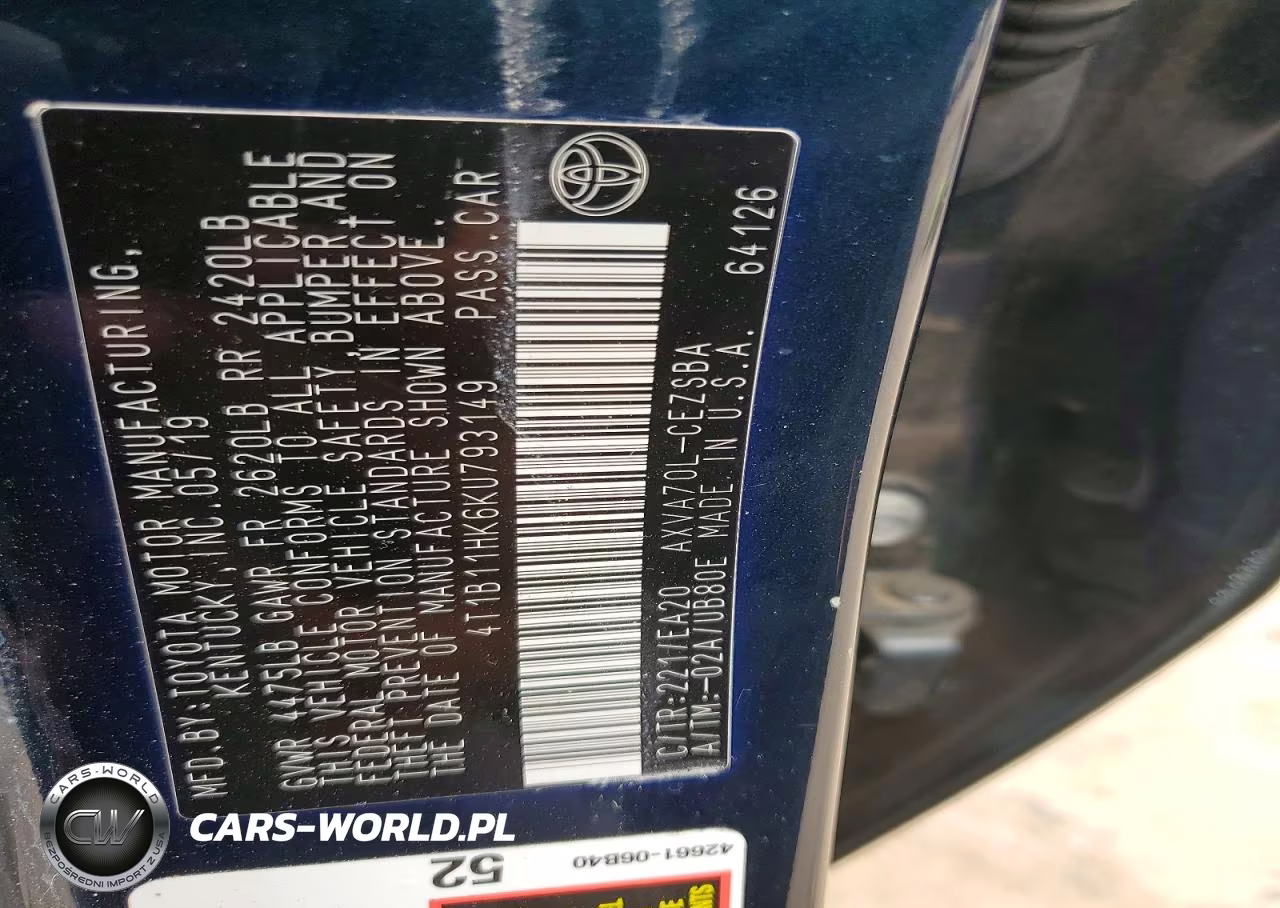 2019 Toyota Camry Se VIN:4T1B11HK6KU793149 - 13