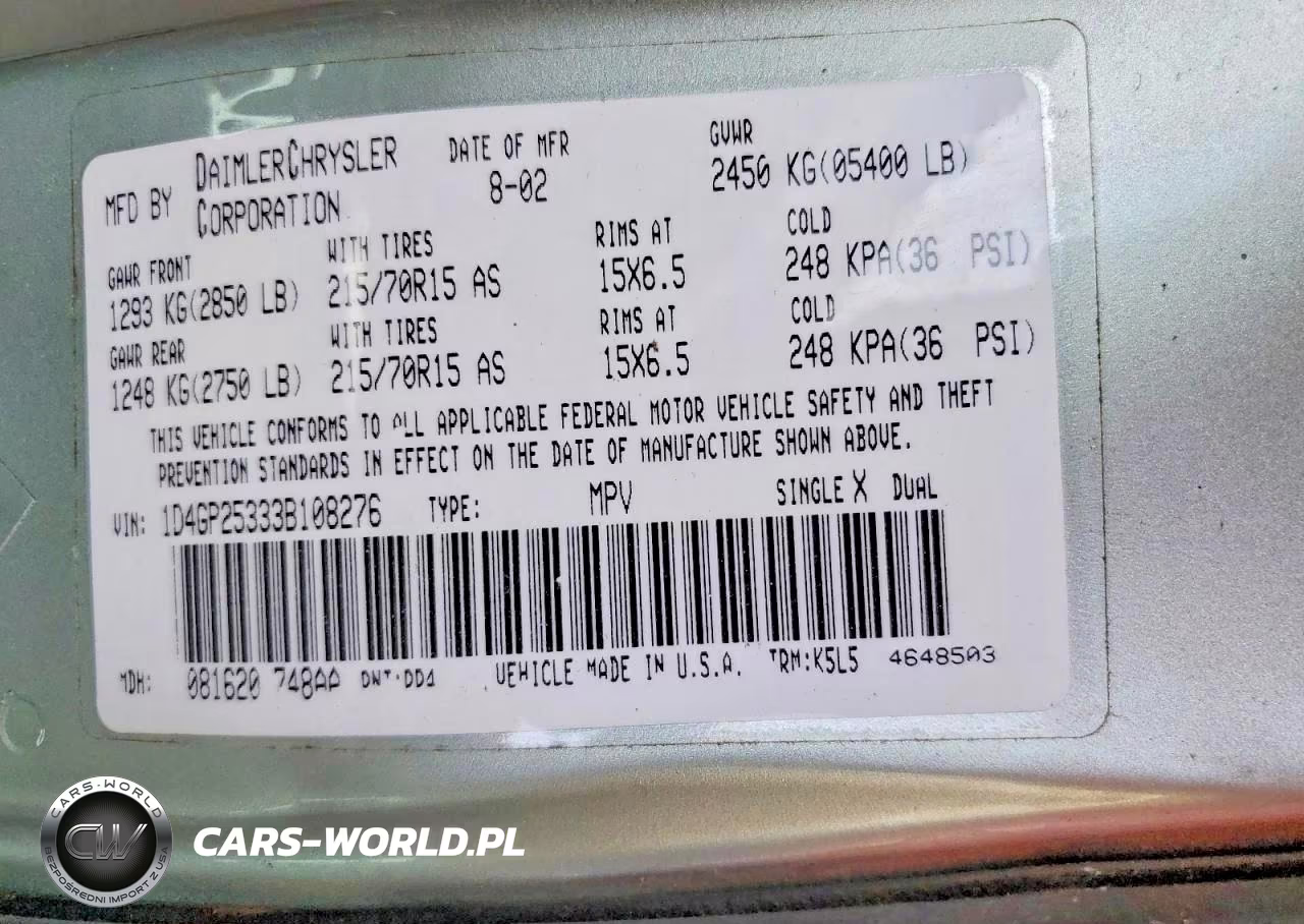 2003 Dodge Caravan Se VIN:1D4GP25333B108276 - 13