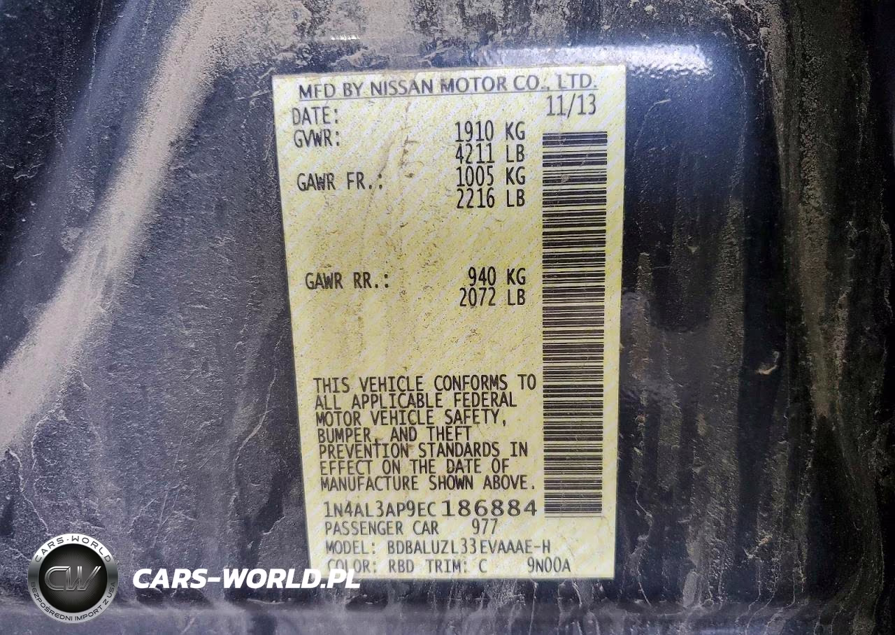 2014 Nissan Altima 2.5 Sv VIN:1N4AL3AP9EC186884 - 13
