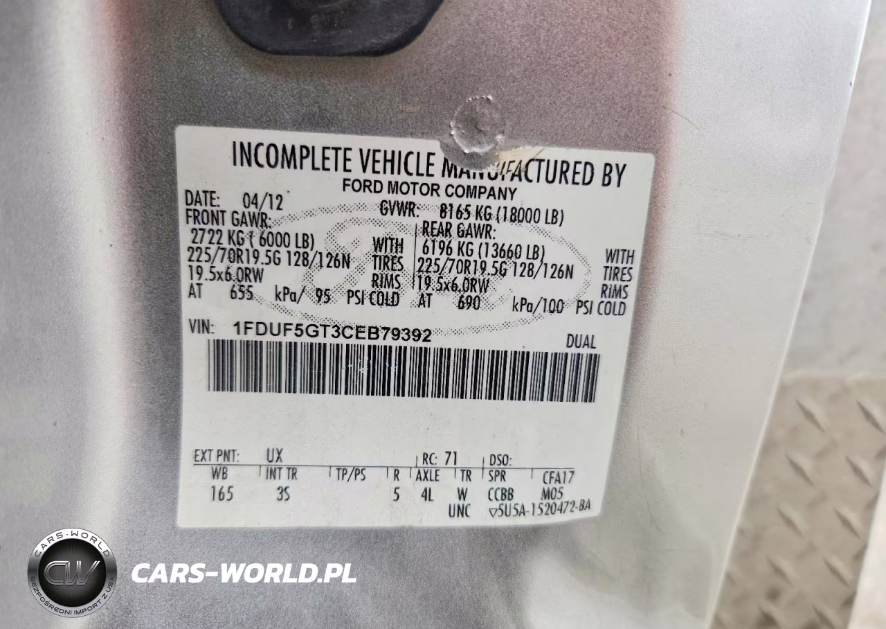2012 Ford F550 Super Duty VIN:1FDUF5GT3CEB79392 - 14
