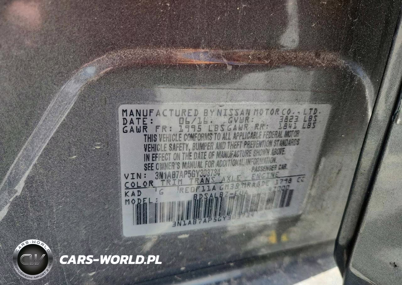 2016 Nissan Sentra S VIN:3N1AB7AP5GY303734 - 13