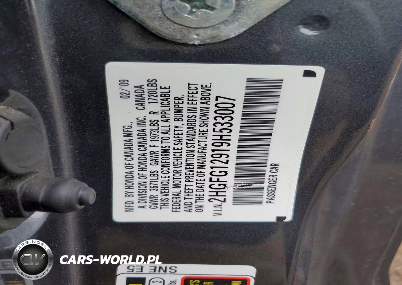 2009 Honda Civic Exl VIN:2HGFG12919H533007 - 12