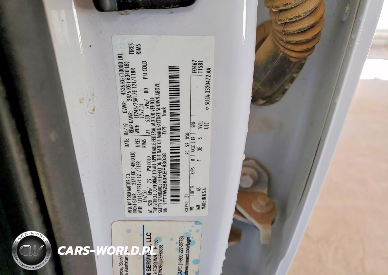 2019 Ford F250 Super Duty VIN:1FT7W2B60KEF83038 - 12