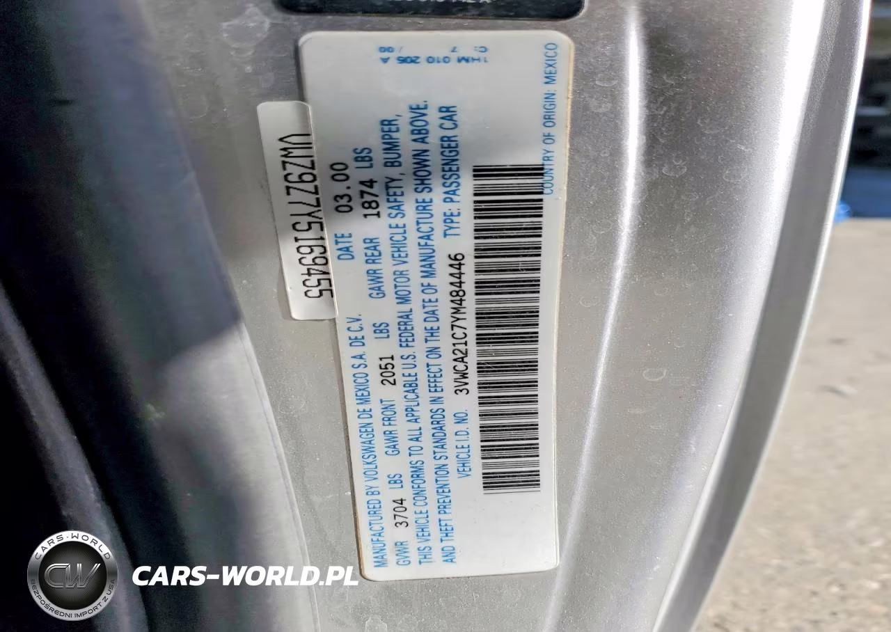 2000 Volkswagen New Beetle Gls VIN:3VWCA21C7YM484446 - 12