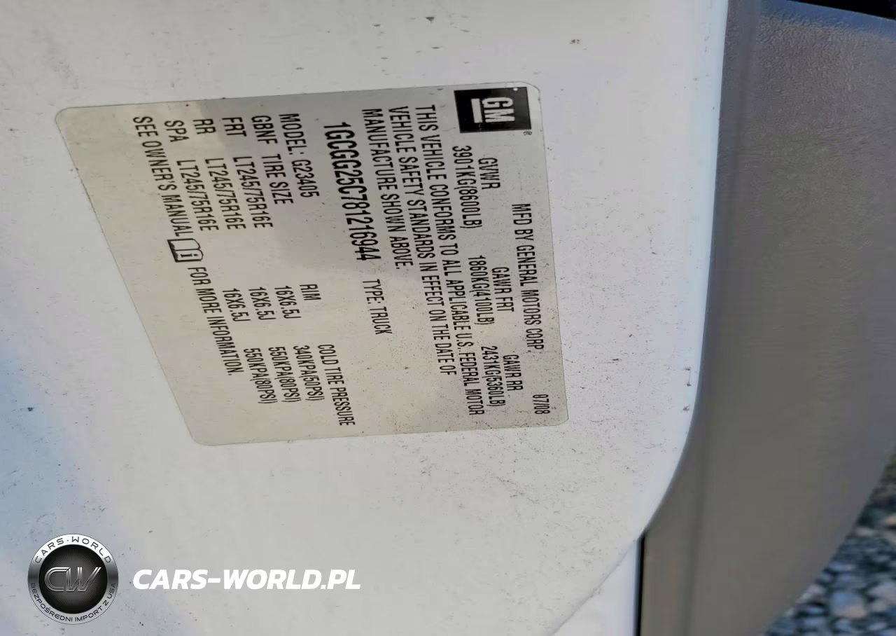 2008 Chev Express G2500 VIN:1GCGG25C781216944 - 13