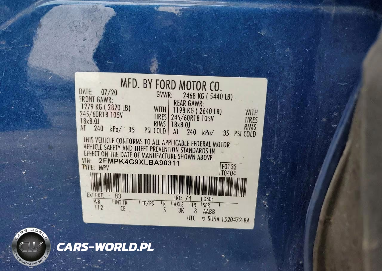 2020 Ford Edge Se VIN:2FMPK4G9XLBA90311 - 13