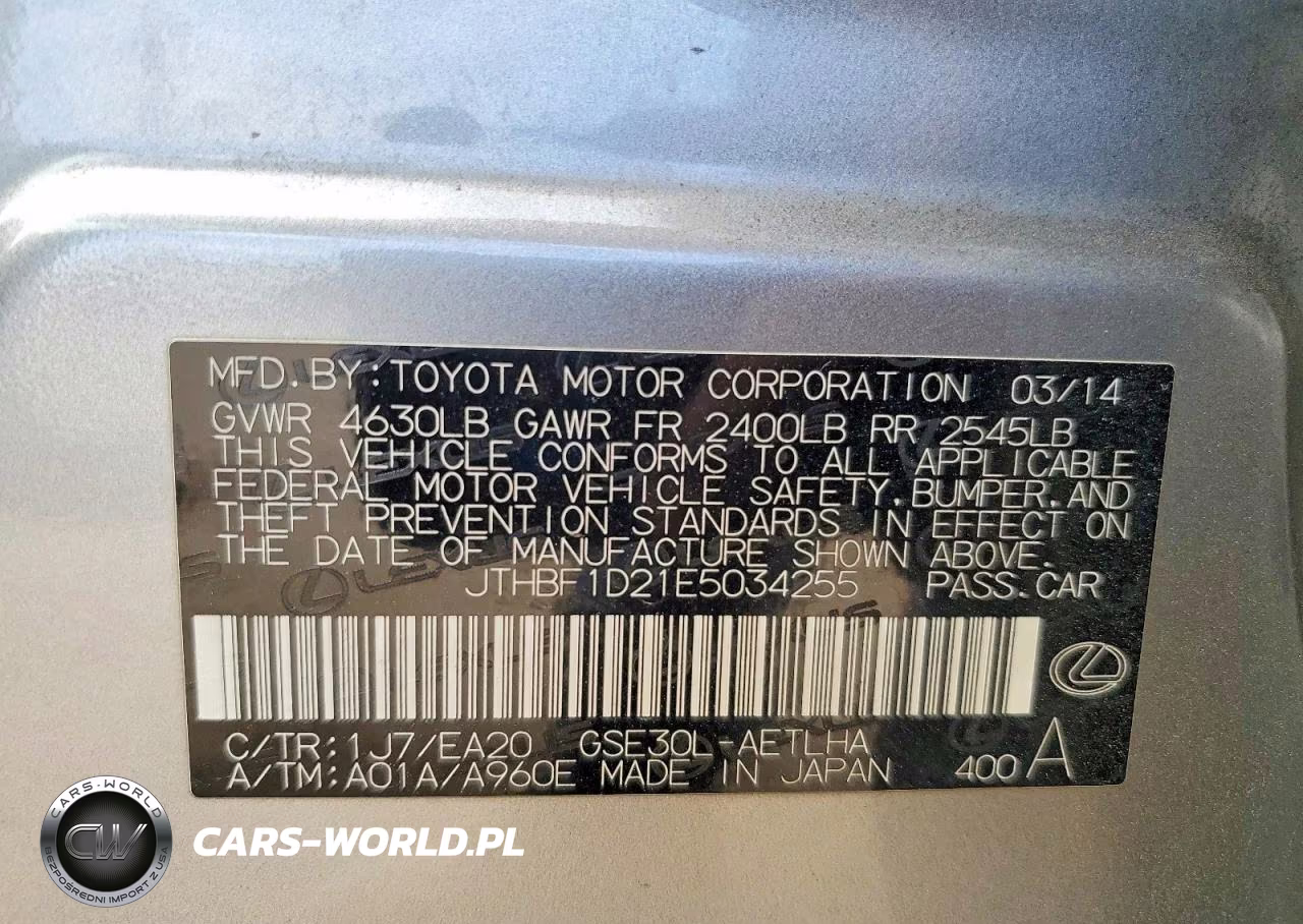 2014 Lexus Is 250 VIN:JTHBF1D21E5034255 - 12