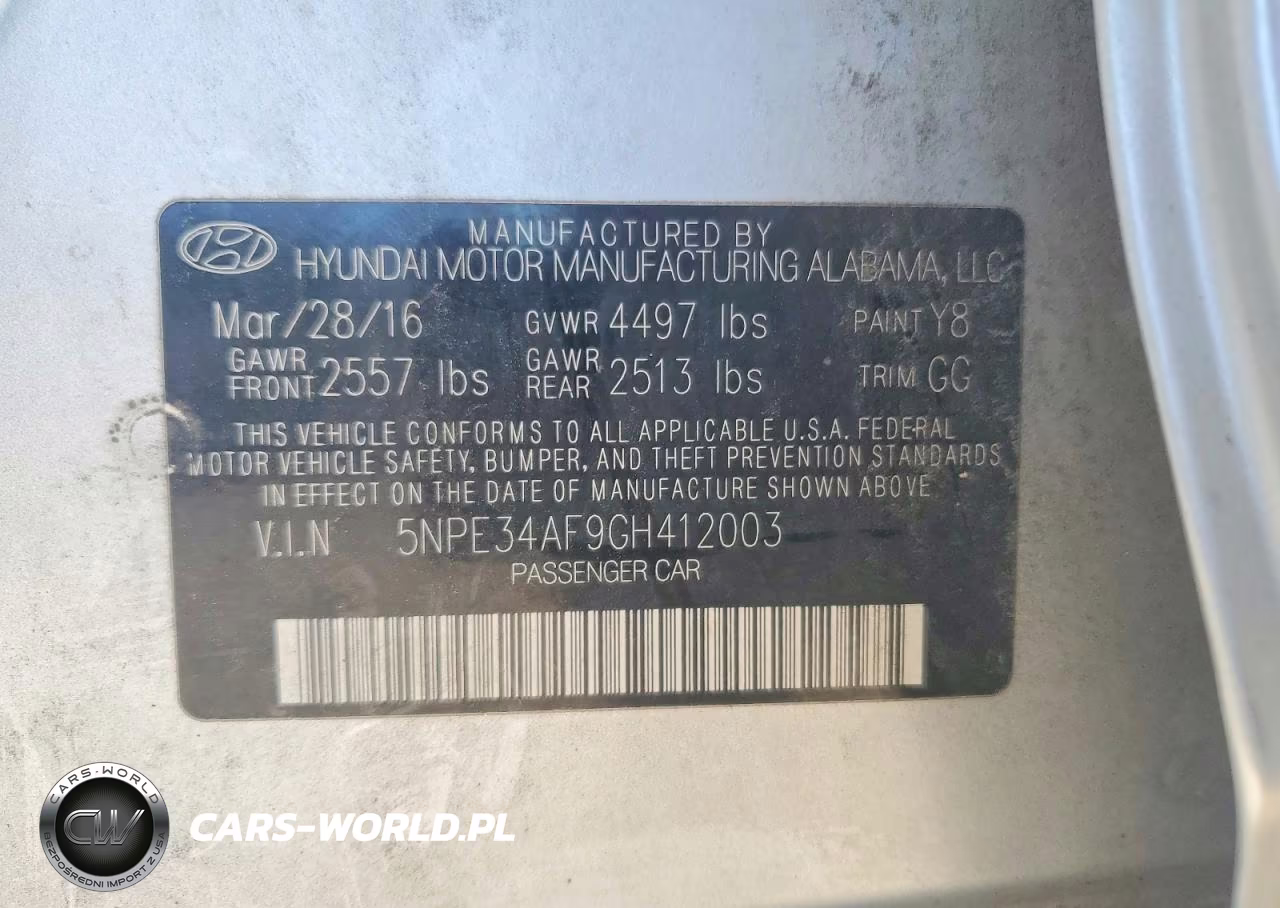 2016 Hyundai Sonata Sport VIN:5NPE34AF9GH412003 - 12