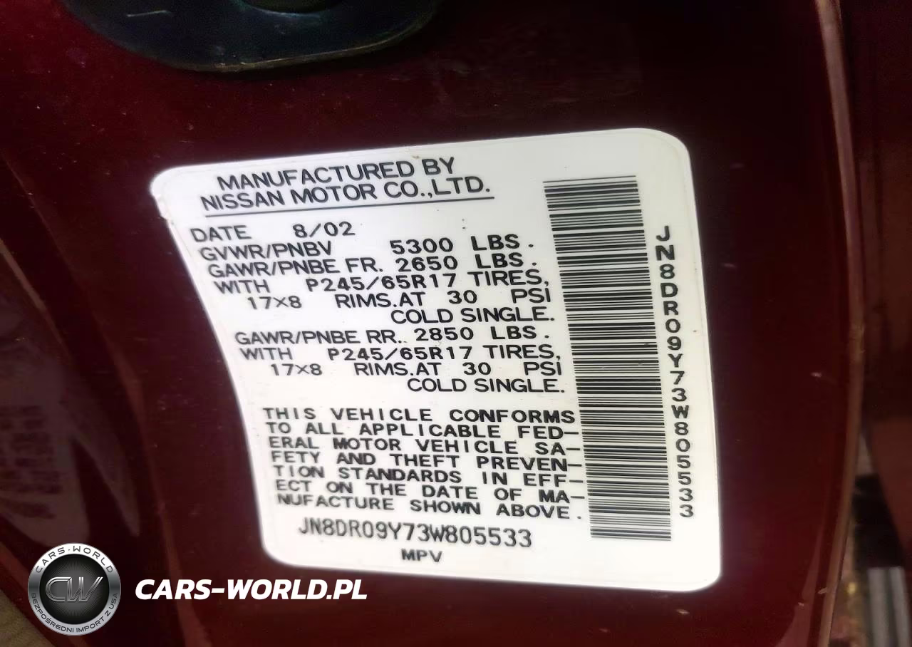 2003 Nissan Pathfinder Se VIN:JN8DR09Y73W805533 - 14