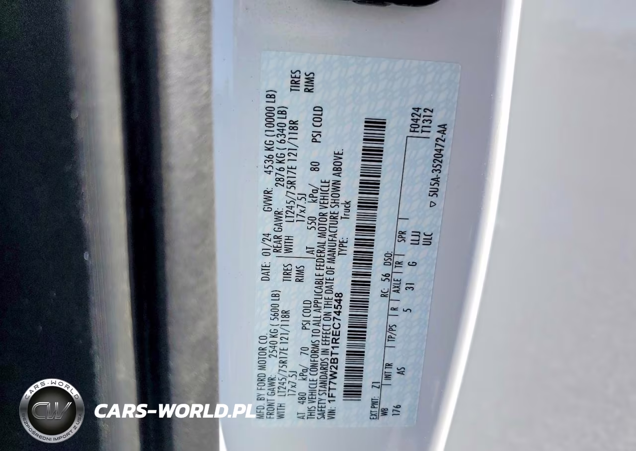 2024 Ford F250 Super Duty VIN:1FT7W2BT1REC74548 - 13