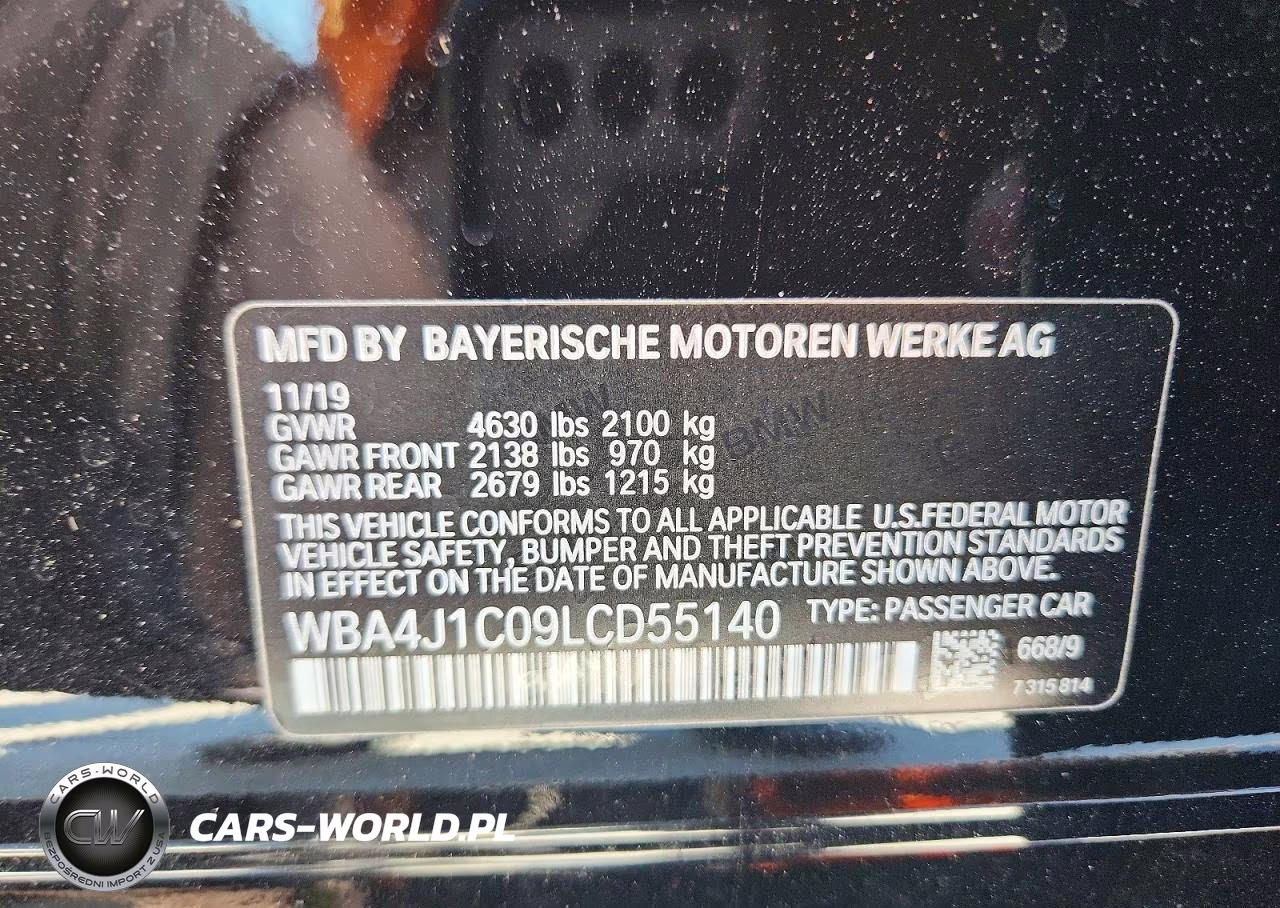 2020 BMW 430I Gran Coupe VIN:WBA4J1C09LCD55140 - 12