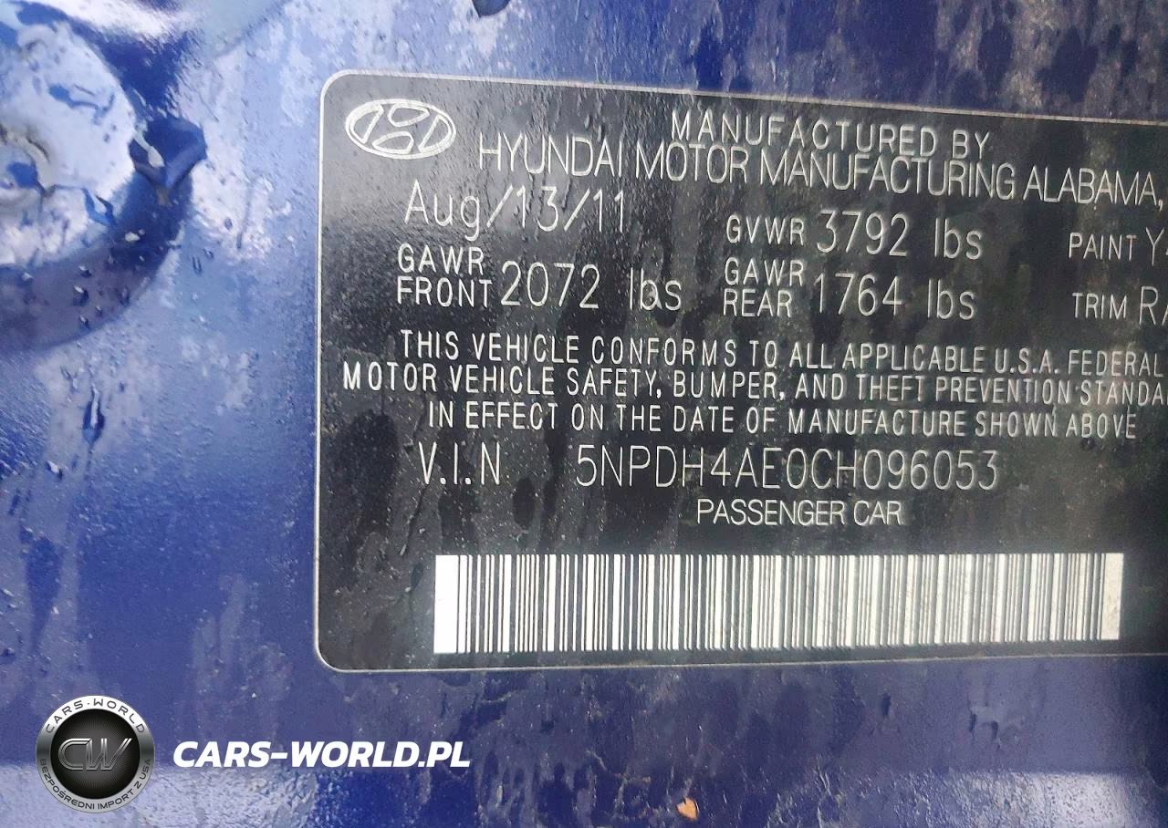 2012 Hyundai Elantra Gls VIN:5NPDH4AE0CH096053 - 12
