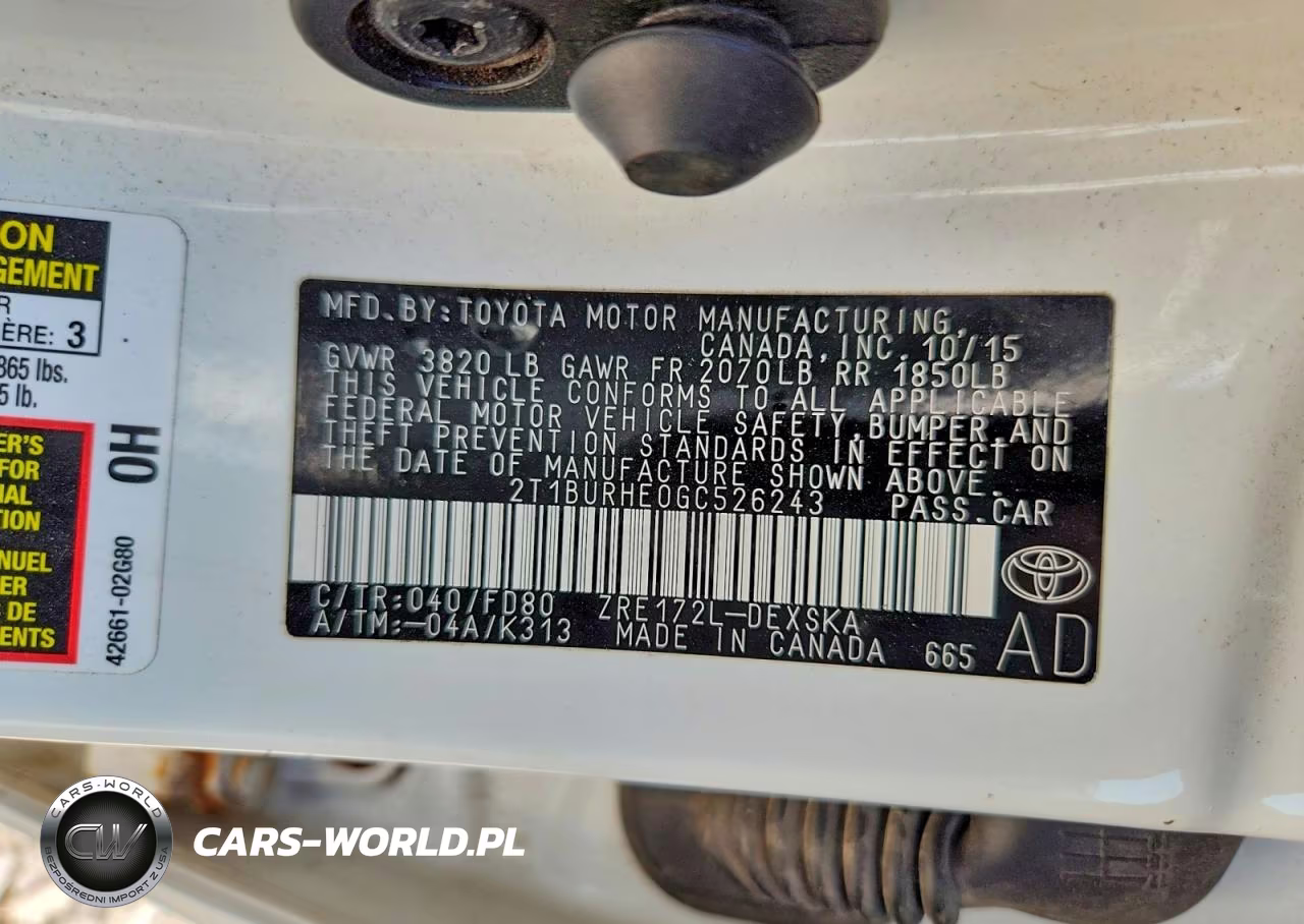 2016 Toyota Corolla S Plus VIN:2T1BURHE0GC526243 - 13