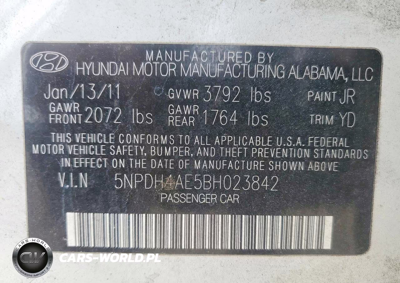 2011 Hyundai Elantra Gls VIN:5NPDH4AE5BH023842 - 12