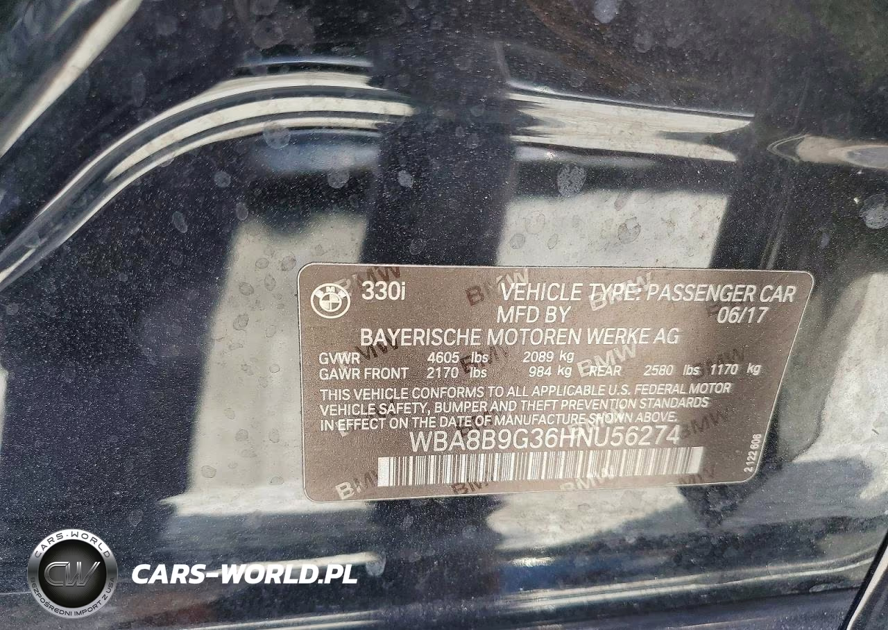 2017 BMW 330 I VIN:WBA8B9G36HNU56274 - 12
