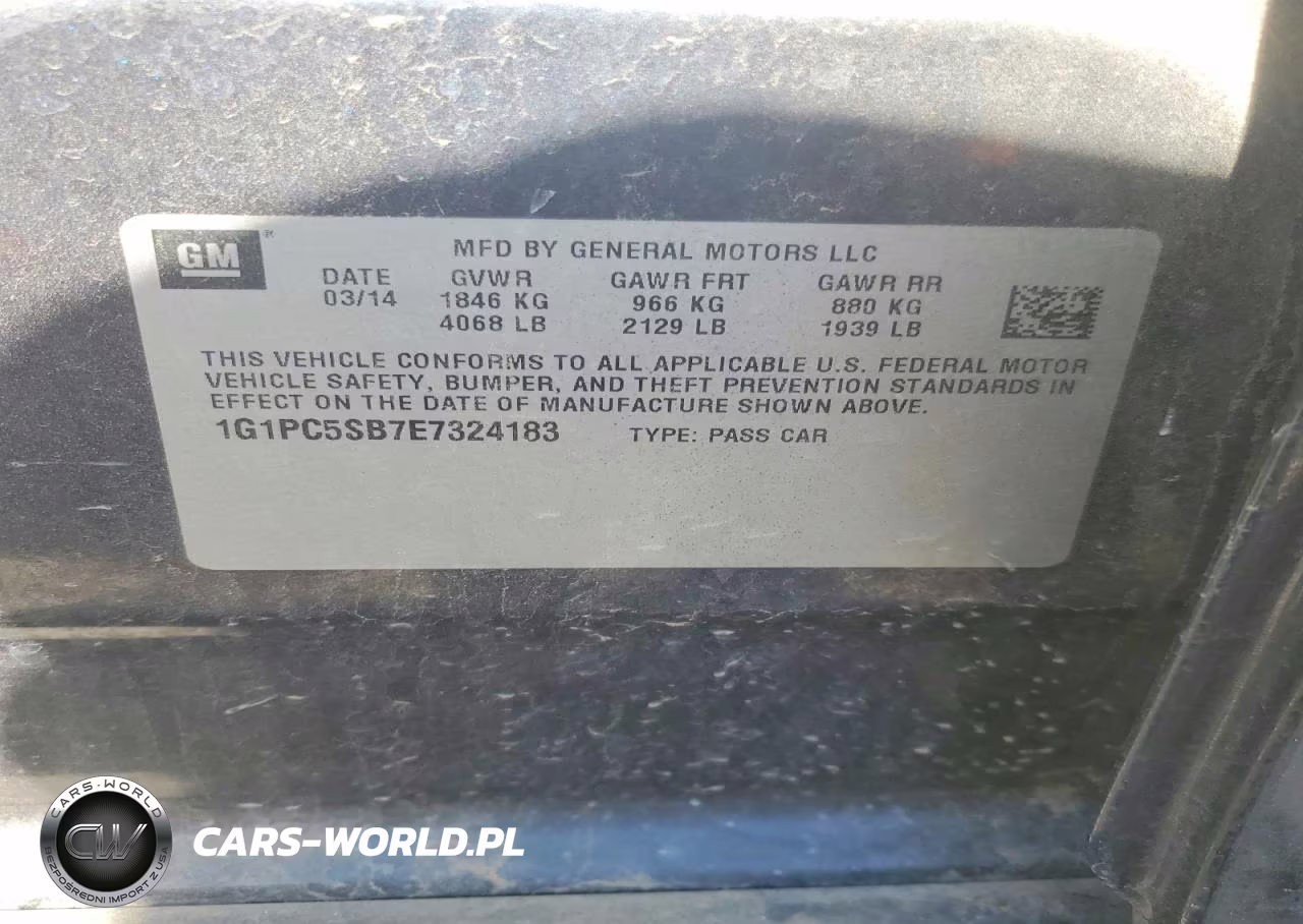 2014 Chevrolet Cruze Lt VIN:1G1PC5SB7E7324183 - 12