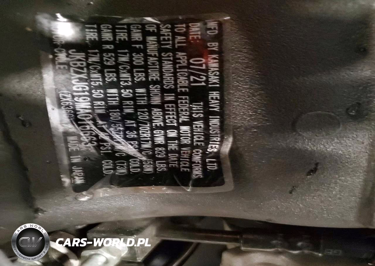 2021 Kawasaki Zx636 K VIN:JKBZXJG19MA016663 - 9