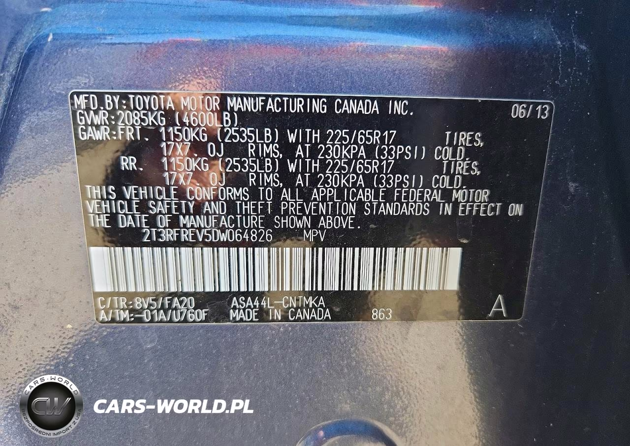 2013 Toyota Rav4 Xle VIN:2T3RFREV5DW064826 - 13