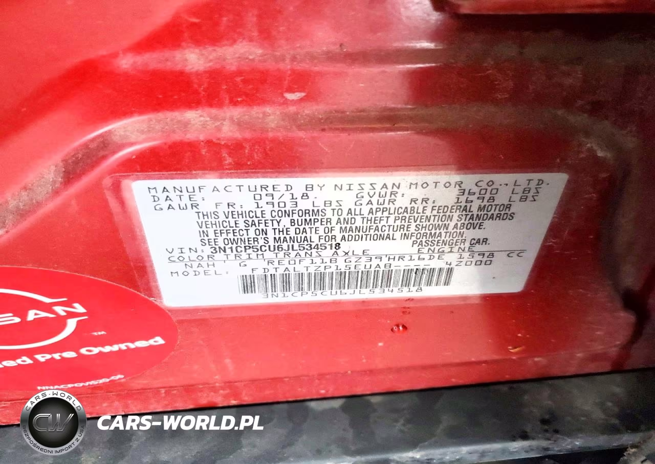2018 Nissan Kicks Sr VIN:3N1CP5CU6JL534518 - 12