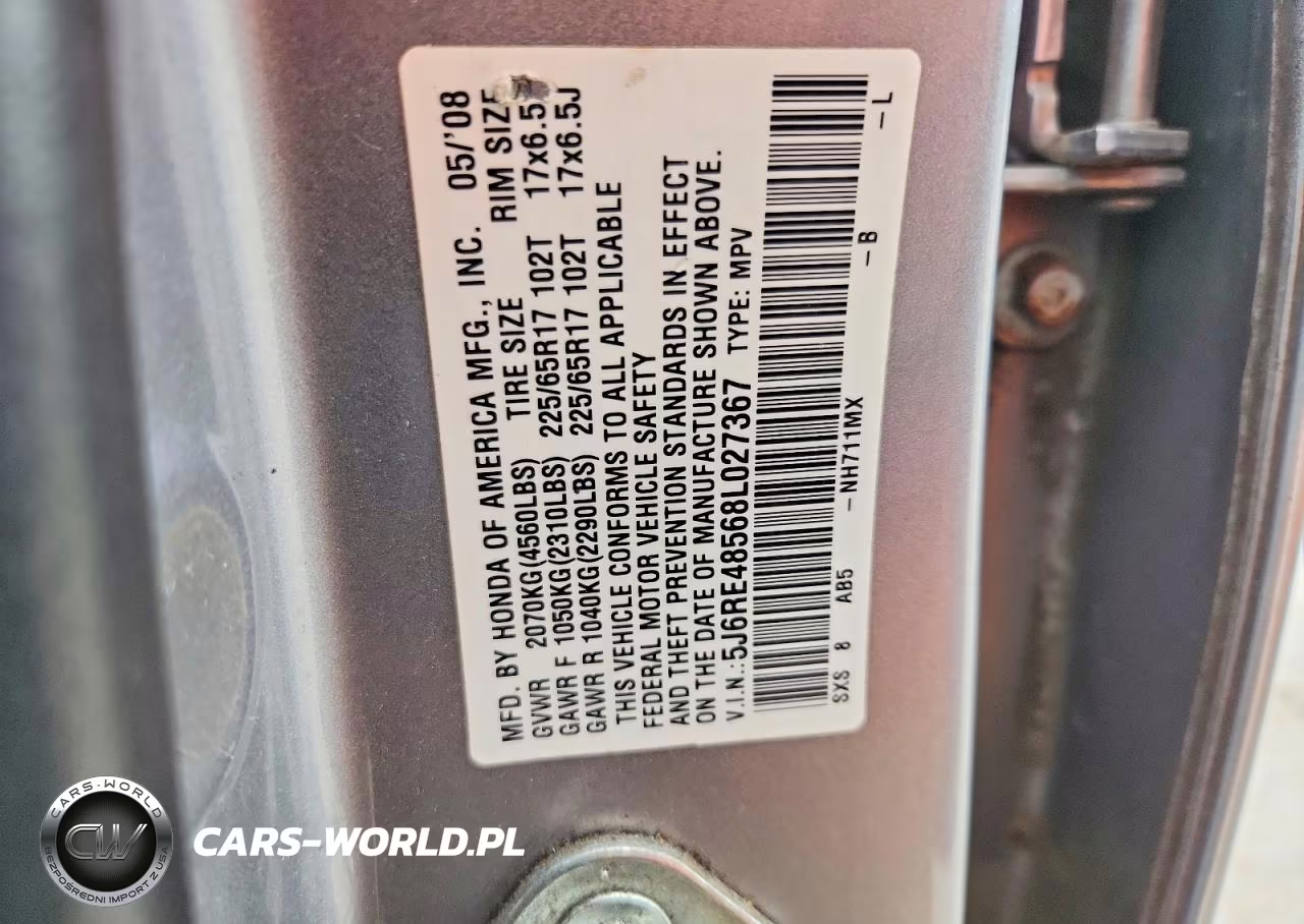 2008 Honda Cr-V Ex VIN:5J6RE48568L027367 - 13