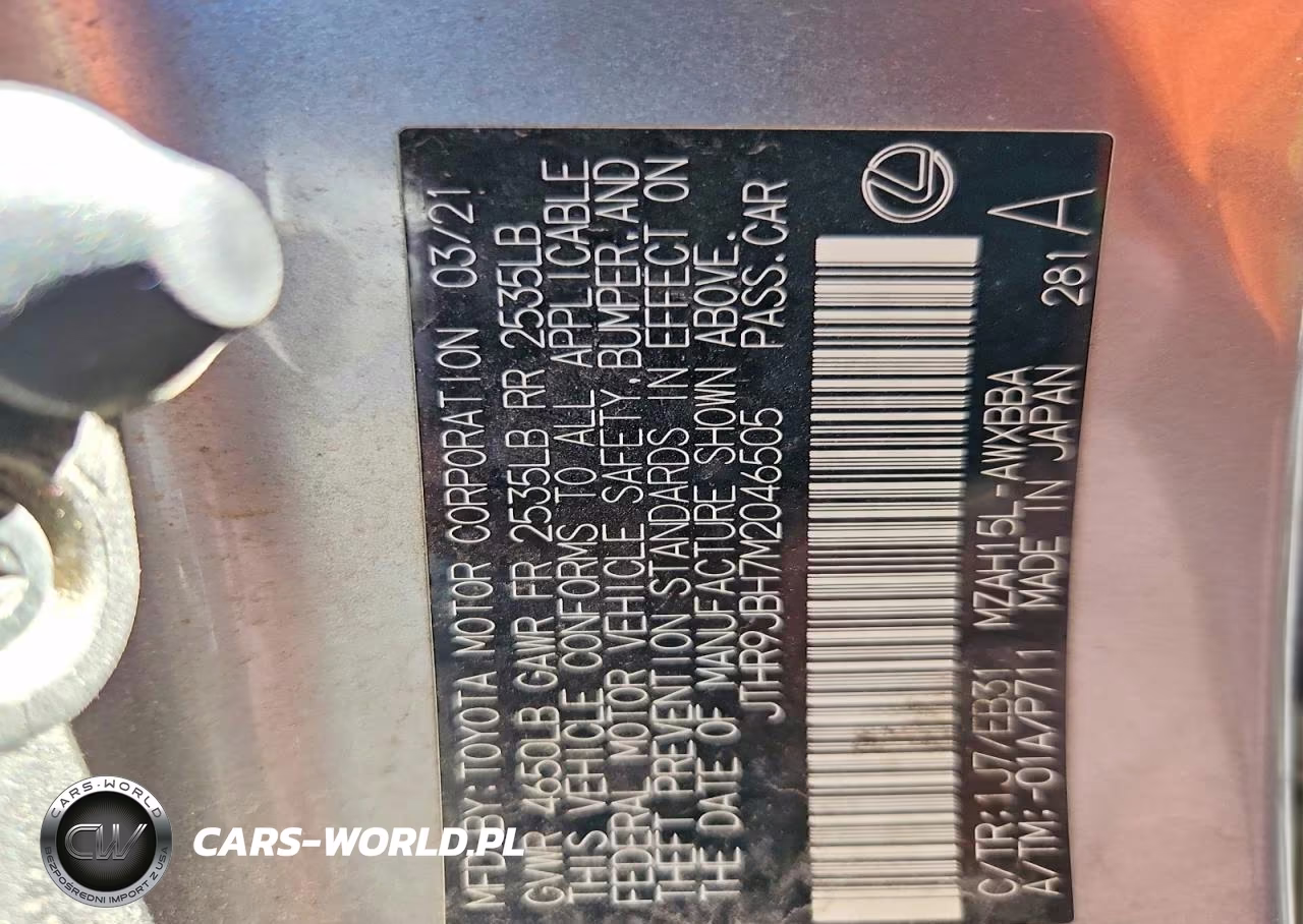 2021 Lexus Ux 250H VIN:JTHR9JBH7M2046505 - 13