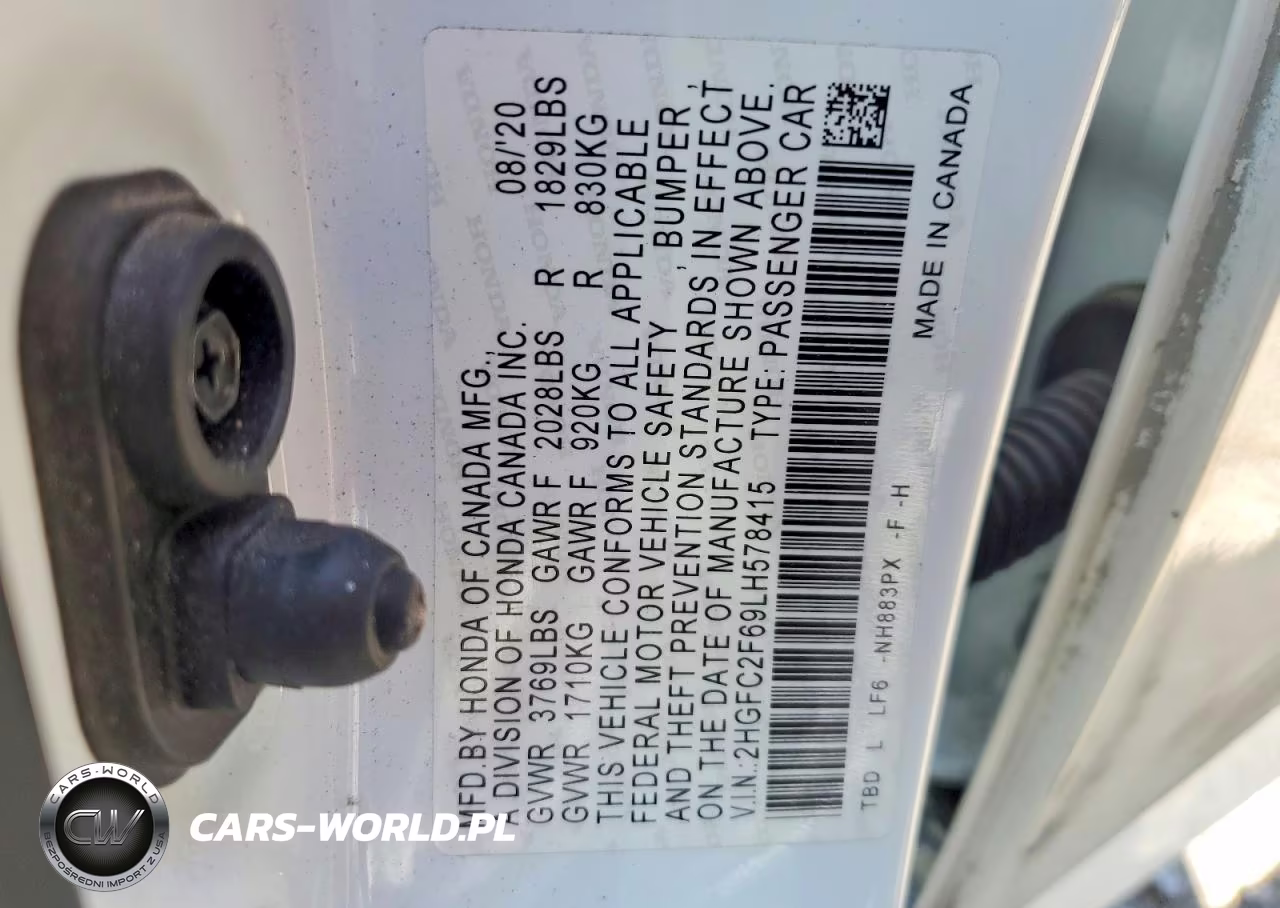 2020 Honda Civic Lx VIN:2HGFC2F69LH578415 - 12
