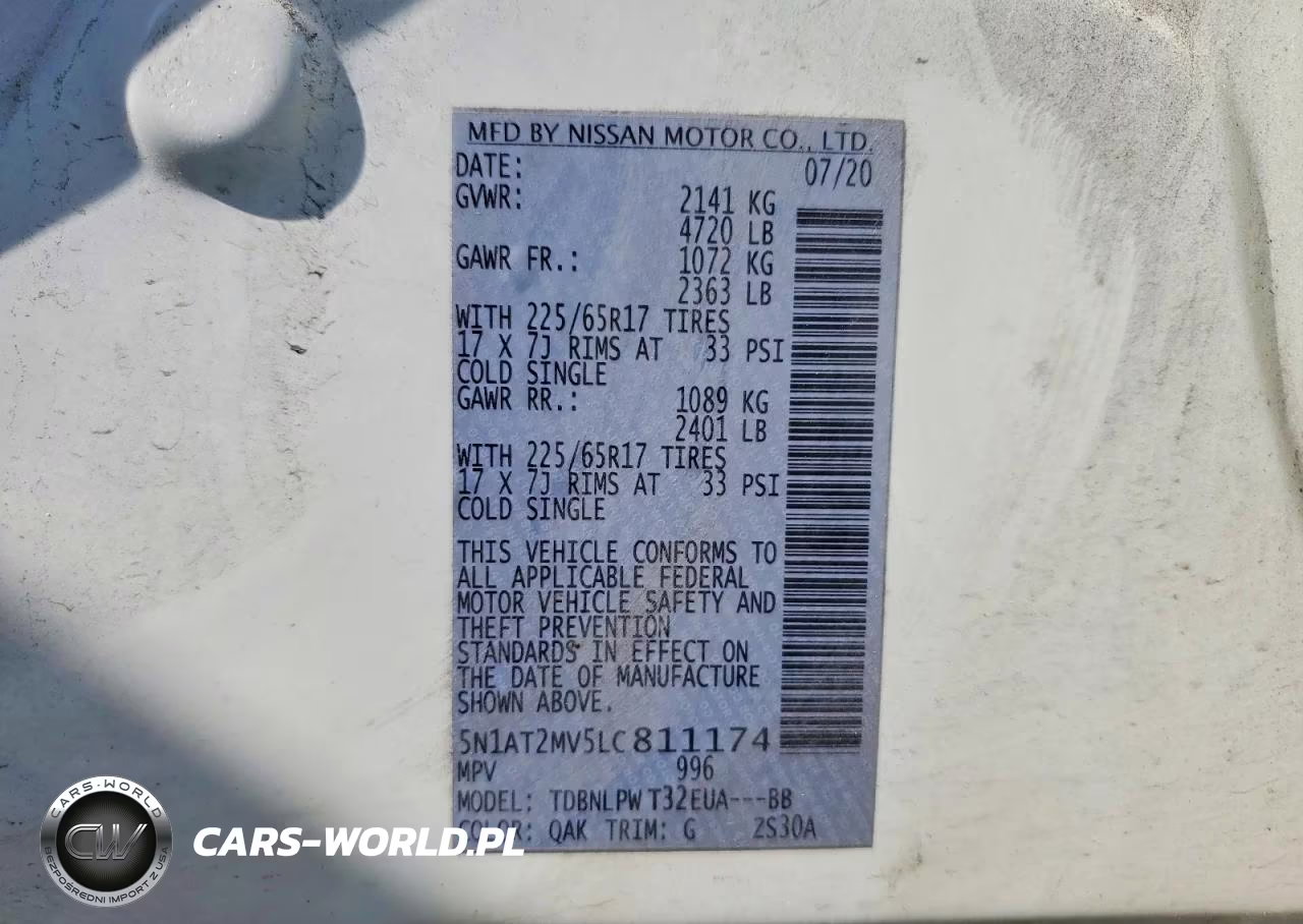 2020 Nissan Rogue S VIN:5N1AT2MV5LC811174 - 13