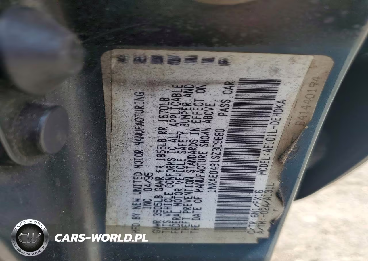 1995 Toyota Corolla VIN:1NXAE04B1SZ309680 - 12