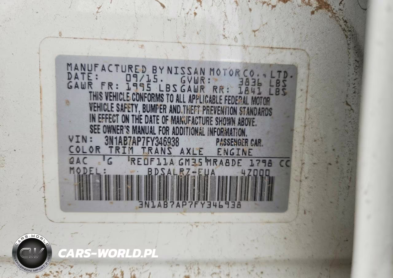 2015 Nissan Sentra Sr VIN:3N1AB7AP7FY346938 - 12