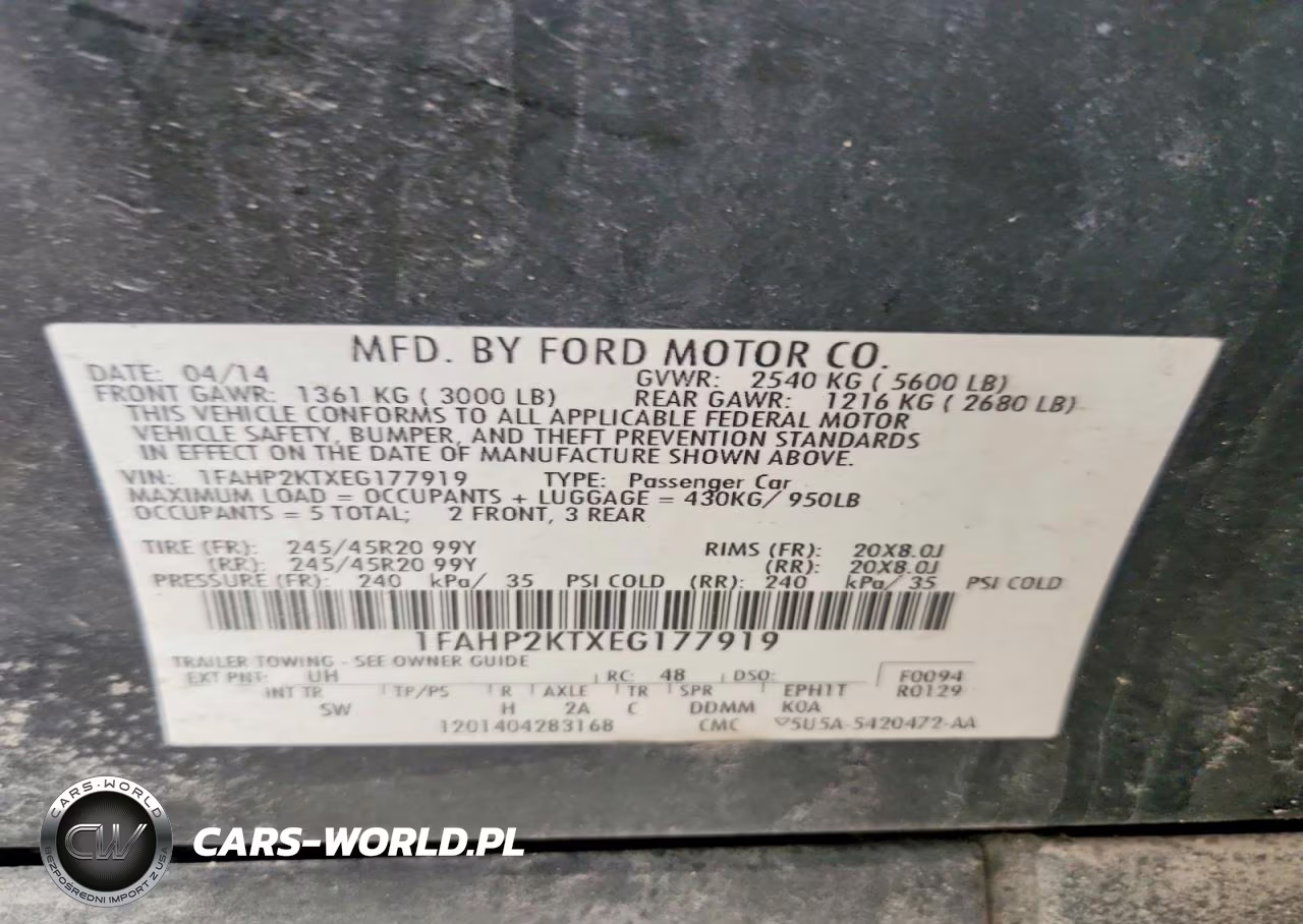 2014 Ford Taurus Sho VIN:1FAHP2KTXEG177919 - 12