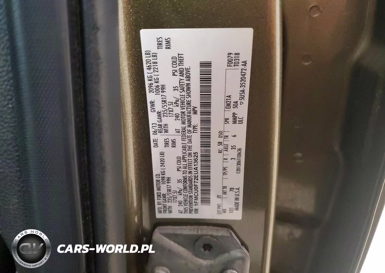 2014 Ford Escape VIN:1FMCU0F72EUA13625 - 13