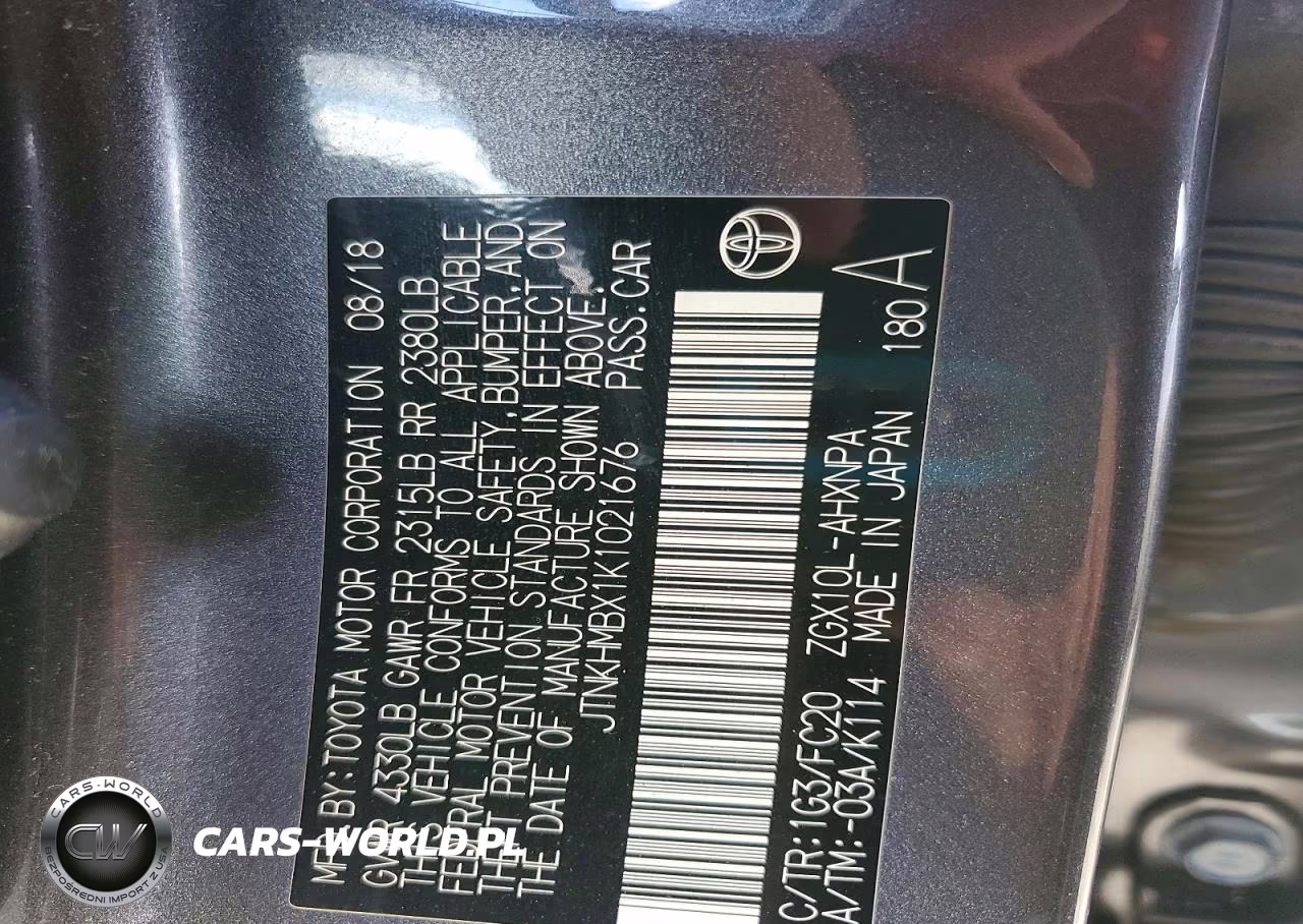 2019 Toyota C-Hr Le VIN:JTNKHMBX1K1021676 - 12