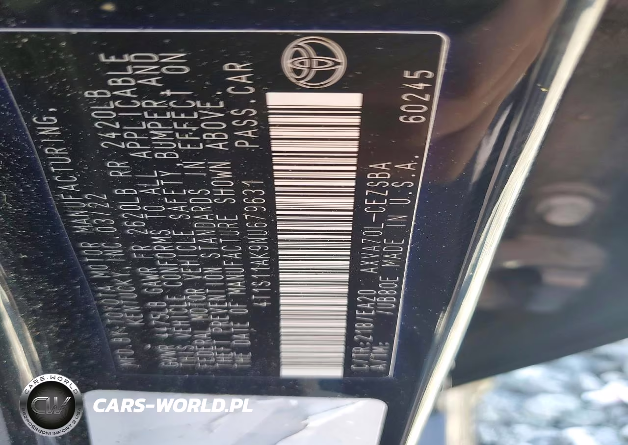 2022 Toyota Camry Se VIN:4T1S11AK9NU679631 - 12