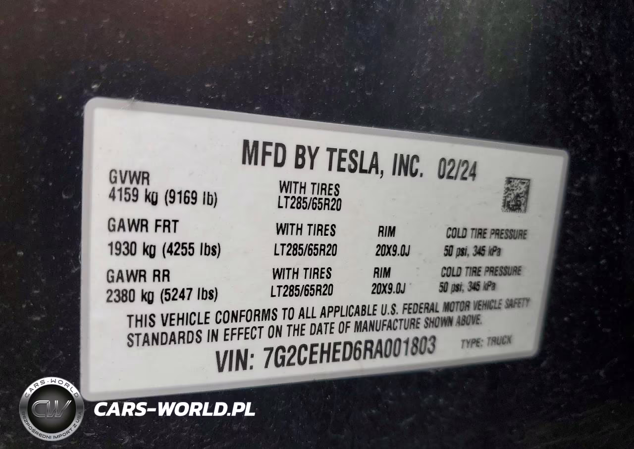2024 Tesla Cybertruck VIN:7G2CEHED6RA001803 - 13