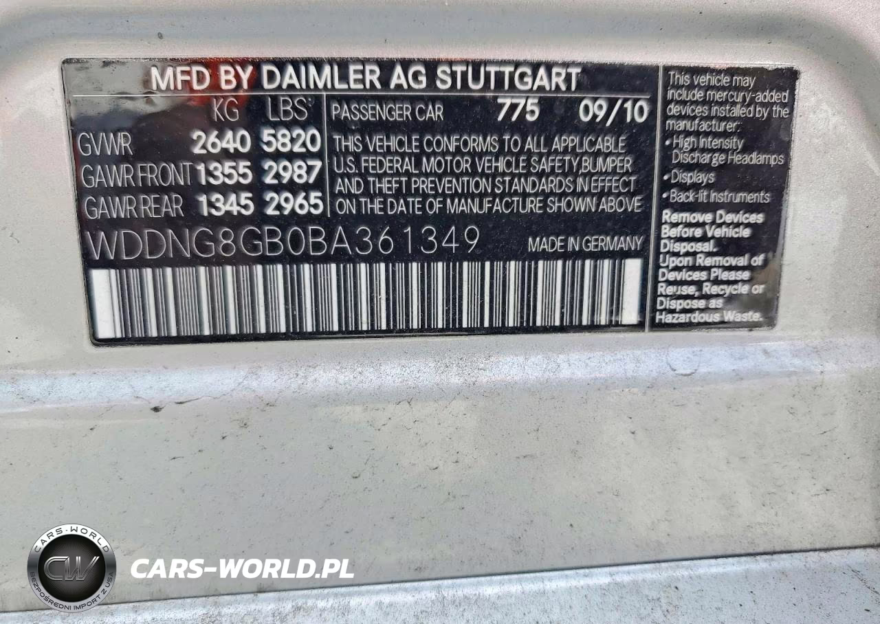 2011 Mercedes-Benz S 550 4Matic VIN:WDDNG8GB0BA361349 - 12